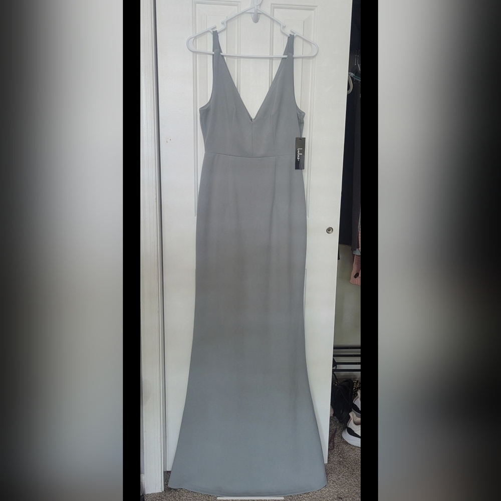 Lulu's Melora Slate Blue Sleeveless Maxi Dress (Size Small)